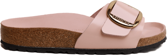 Birkenstock SANDALO MADRID BIG BUCKLE IN PELLE EFFETTO LUCIDO ROSA