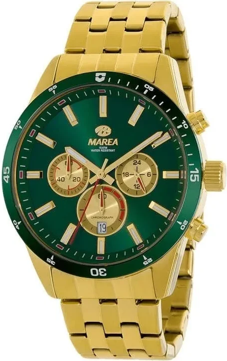 Orologio Marea uomo in acciaio dorato e quadrante verde b36198/4
