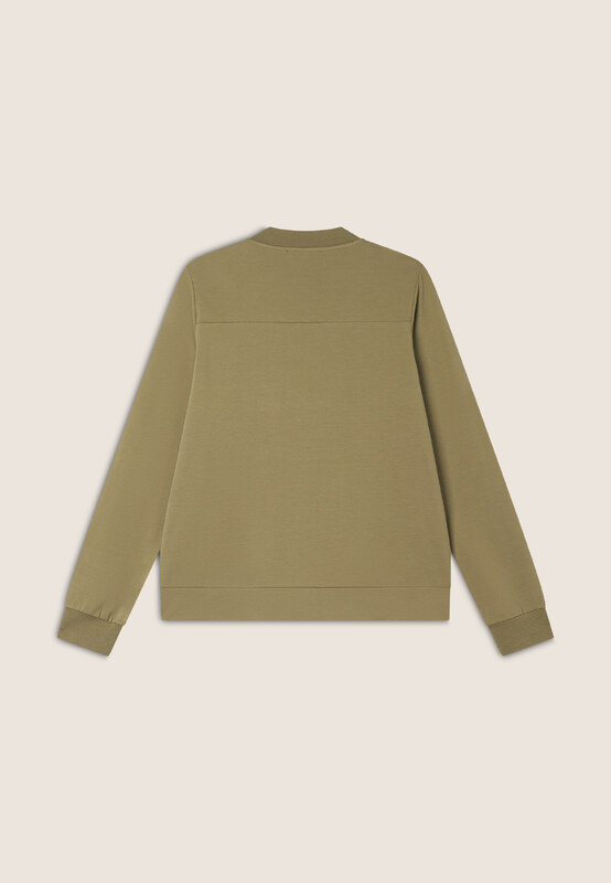 Freddy Felpa zip e collo in costina con dettagli animalier