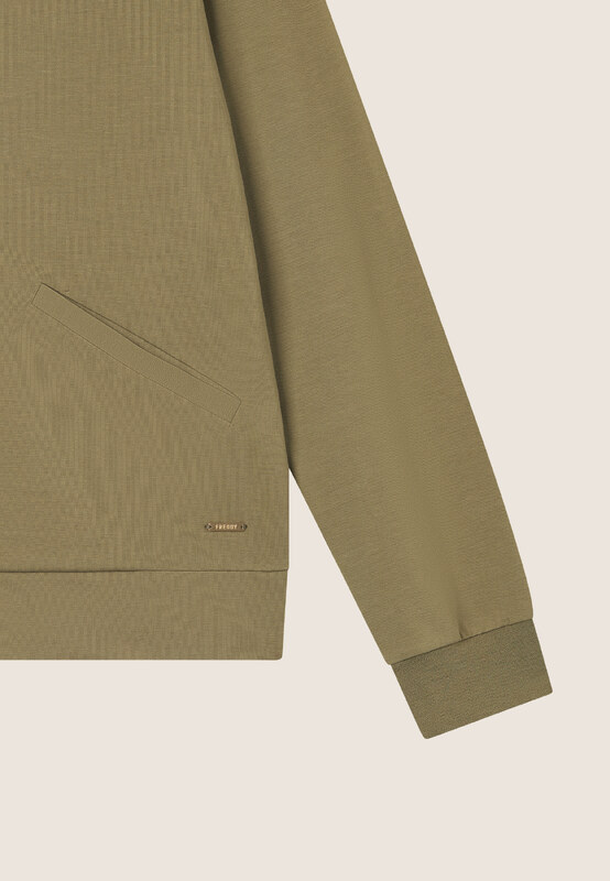 Freddy Felpa zip e collo in costina con dettagli animalier