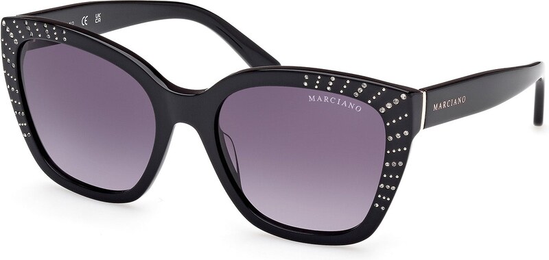 Guess by Marciano Donna Guess by Marciano GM00021 01B Occhiali da sole Acetato Nero Fumo Squadrata Normale