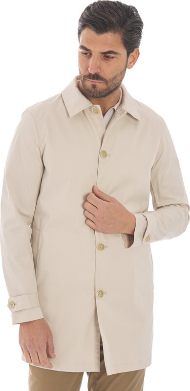 TRENCH HESKIMO IN COTONE TECNICO SABBIA, Colore Sabbia