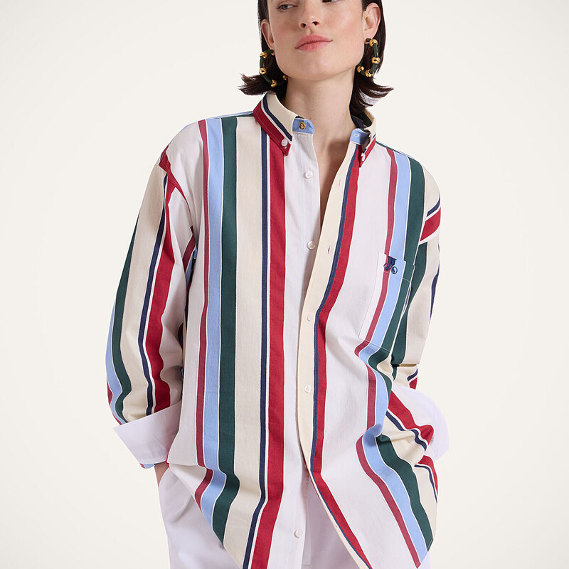 La DoubleJ Shirts & Tops gend - Better Than Your Boyfriend's Shirt Stripes Multicolor L 88% Cotton 12% Polyamide