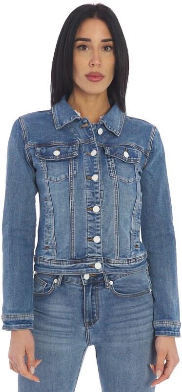 GIUBBOTTO IN DENIM WHITE WISE, Colore Azzurro