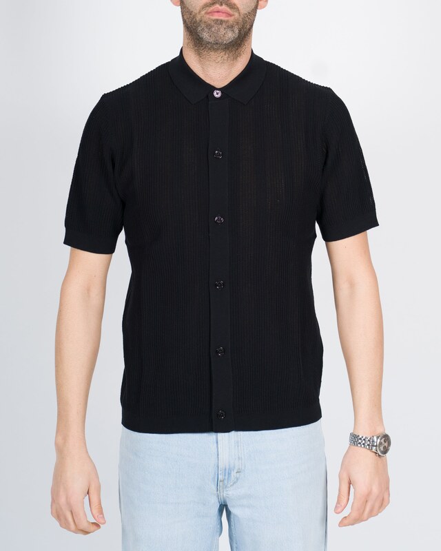 PAOLO PECORA Maglia cardigan traforata nero