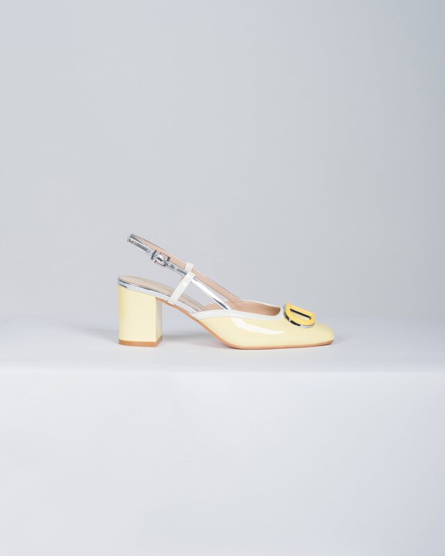 TWINSET Décolleté sling back in vernice giallo