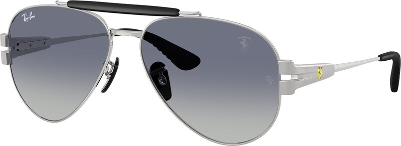 Ray - Ban Unisex Ray - Ban RB3762M F1224L Occhiali da sole Metallo Argento Pantos Normale Sfumato