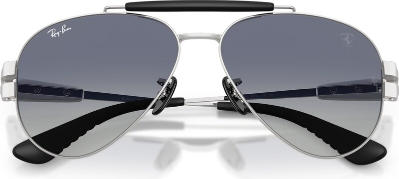 Ray - Ban Unisex Ray - Ban RB3762M F1224L Occhiali da sole Metallo Argento Pantos Normale Sfumato