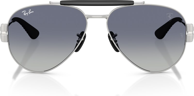 Ray - Ban Unisex Ray - Ban RB3762M F1224L Occhiali da sole Metallo Argento Pantos Normale Sfumato