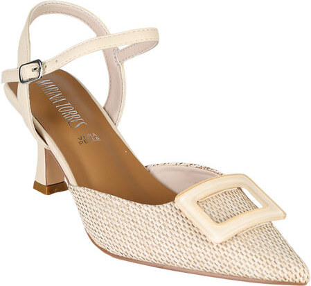 Marina Torres Décolleté Da Donna Con Cinturino Aperte Dietro Decolleté Beige Taglia 37