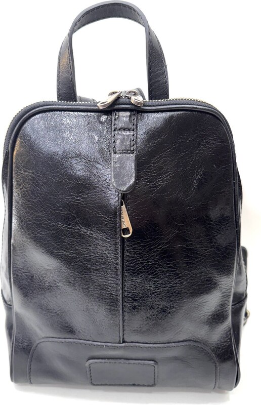 Zaino donna in vera pelle MONTE VENTUROSA, colore NERO, CHIAROSCURO, Made in Italy