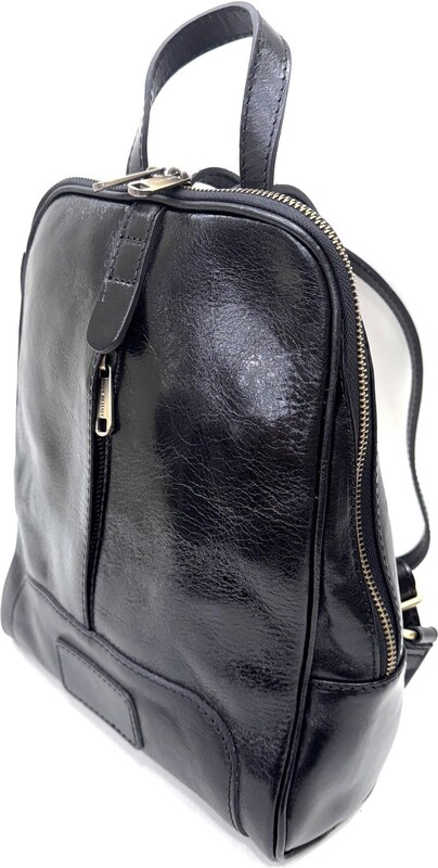 Zaino donna in vera pelle MONTE VENTUROSA, colore NERO, CHIAROSCURO, Made in Italy