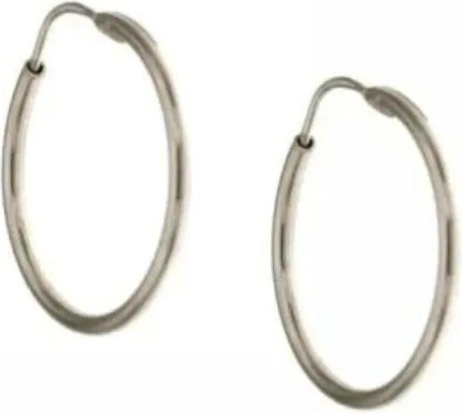 byOGM, Giannotti Orecchini oro bianco 18 kt Cerchi a canna liscia