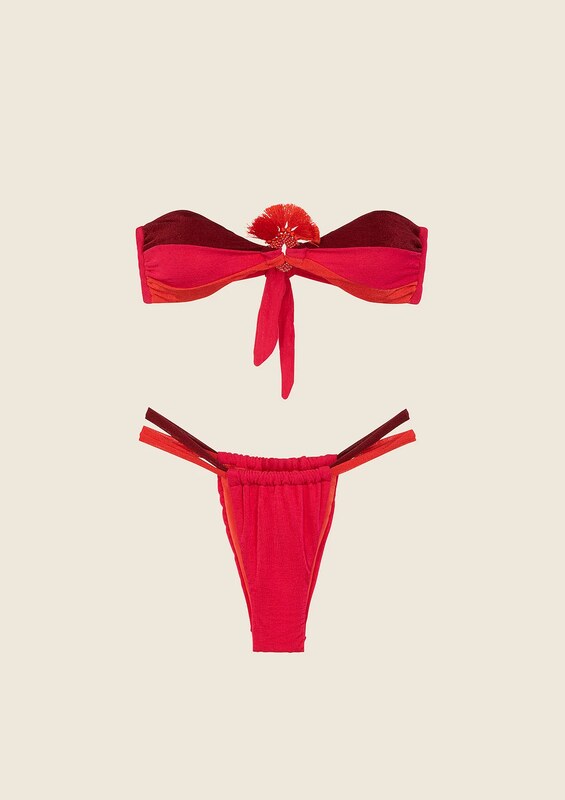 Effek Bikini Fascia Con Slip Brasiliano rosso