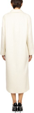 Mouche Cappotto Lungo Grigio In Alpaca - Bianco