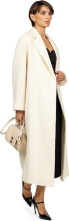 Mouche Cappotto Lungo Grigio In Alpaca - Bianco