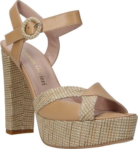 Armando olivieri Sandalo con tacco Moda Beige