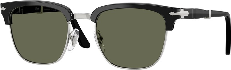 Persol Unisex Persol PO3375S 95/58 Occhiali da sole Acetato Nero Verde Squadrata Polarizzata