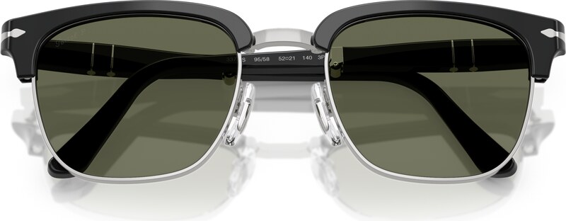 Persol Unisex Persol PO3375S 95/58 Occhiali da sole Acetato Nero Verde Squadrata Polarizzata