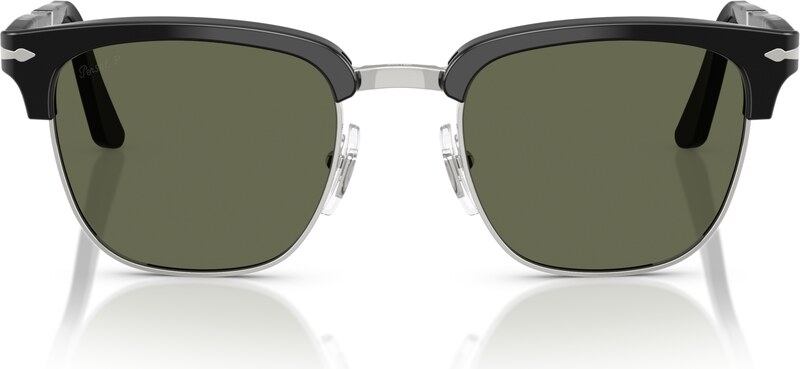 Persol Unisex Persol PO3375S 95/58 Occhiali da sole Acetato Nero Verde Squadrata Polarizzata
