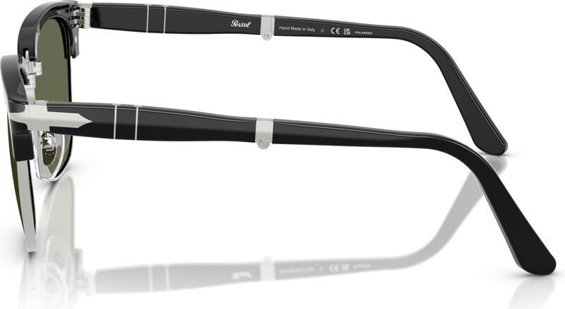 Persol Unisex Persol PO3375S 95/58 Occhiali da sole Acetato Nero Verde Squadrata Polarizzata