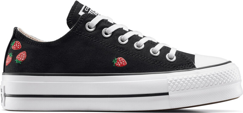 Converse Chuck Taylor All Star Lift Platform Embroidered Strawberries - Donne - Scarpe Converse - Nero - A14935C