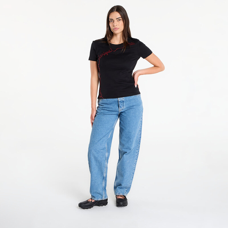 Maglietta Desigual T-Shirt With Embroidered Lettering Black M
