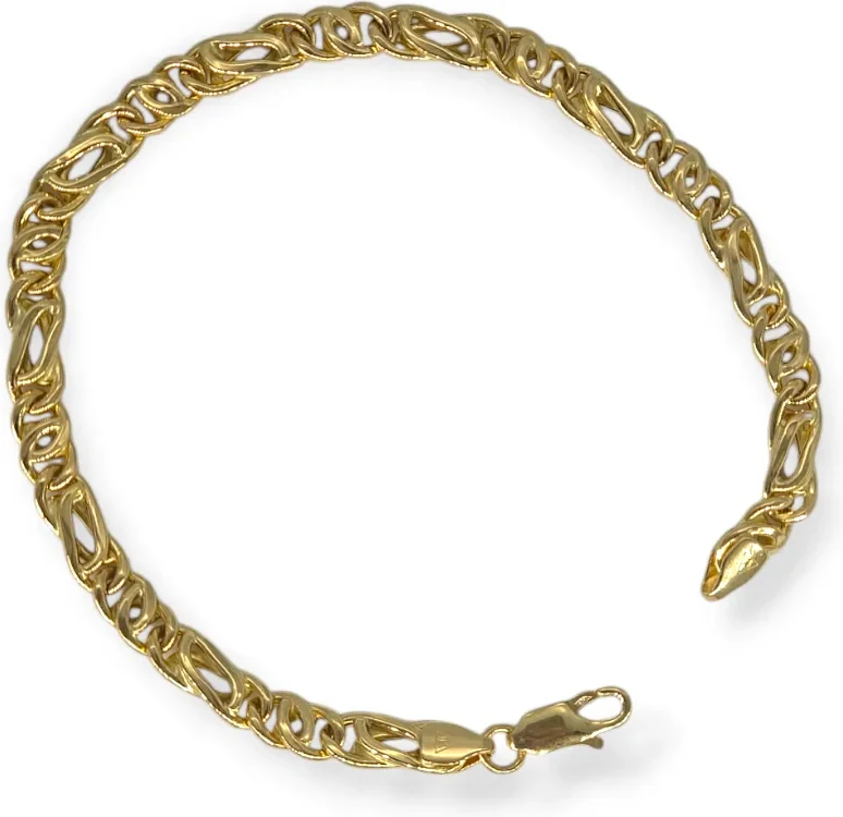 byOGM Bracciale da uomo stile moderno in oro giallo 750