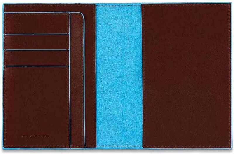 Piquadro - Porta Passaporto in Pelle Blue Square