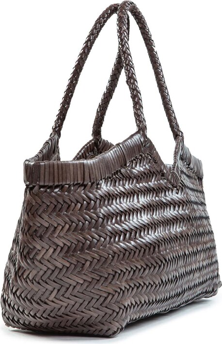 Vipera shopper NERUDA in pelle intrecciata grigio fog