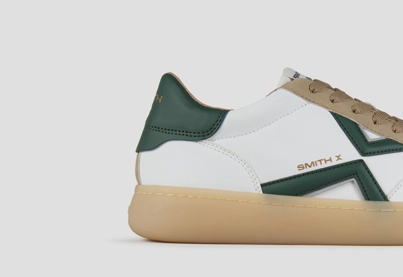 Alexander Smith Ocean Uomo in bianco e dettagli in suede con logo laterale e tallone verdi