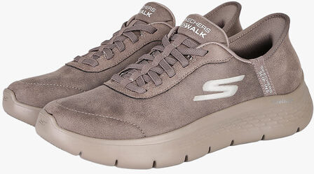 Skechers Go Walk Flex Sneakers Donna In Pelle Scamosciata - Marrone Basse Taglia 36