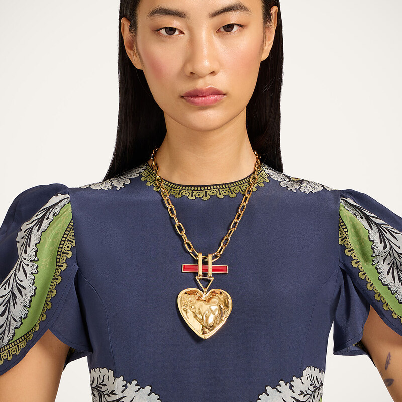 La DoubleJ Back In Stock gend - Cherie Scarf Dress Bounty Placée Navy XS 100% Silk