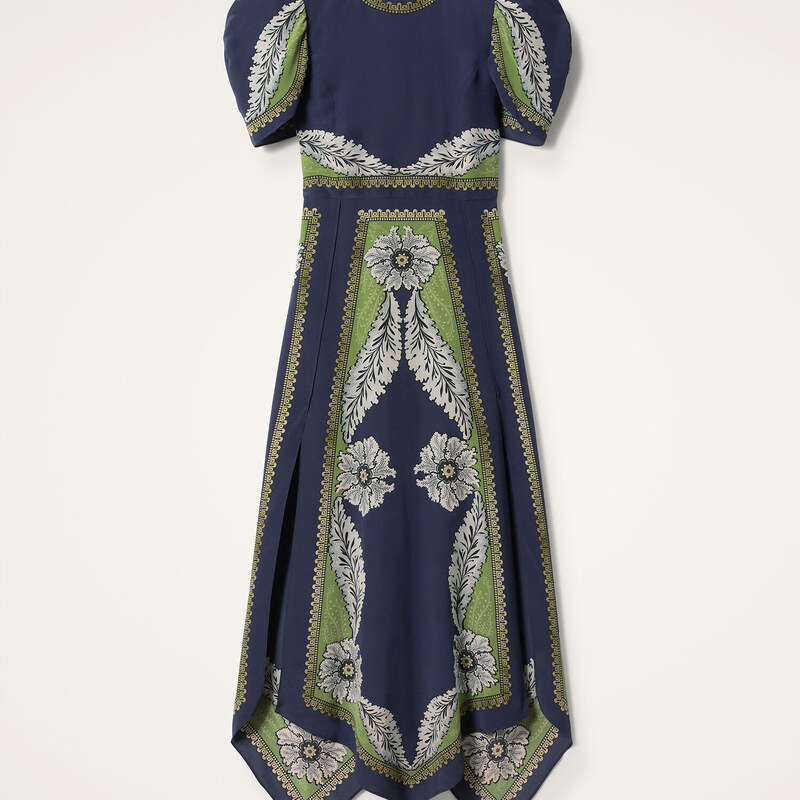 La DoubleJ Back In Stock gend - Cherie Scarf Dress Bounty Placée Navy XS 100% Silk