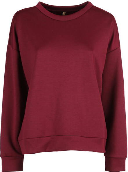Solada Felpa Girocollo Da Donna Ovesize - Bordeaux Leggere Rosso Taglia Unica