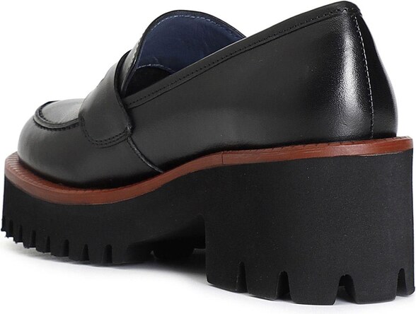 Mocassino donna CafèNoir in pelle con suola nera e guardolo colorato XV1230