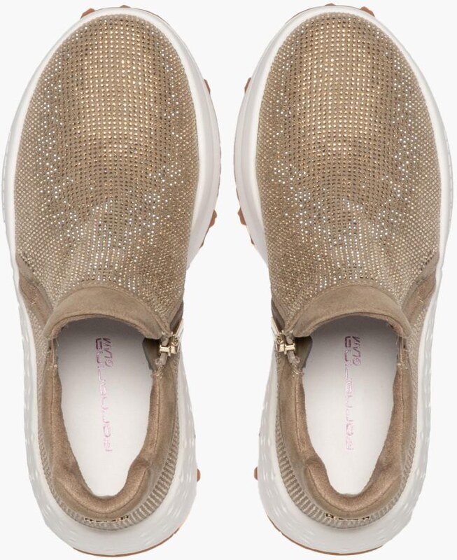 Fornarina Sneakers Double Beatle slip on con strass gold