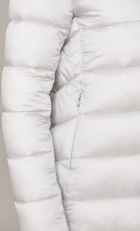 PIUMINO LUNGO SVASATO SAVE THE DUCK CON PELLICCIA ECOLOGICA MATILDA, Colore Ghiaccio