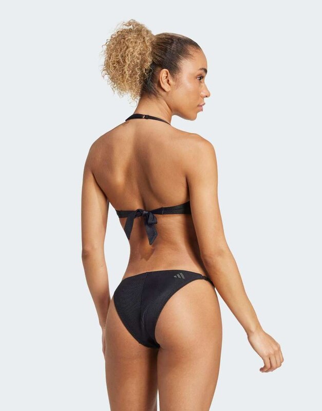 adidas Performance - Iconisea - Top bikini a fascia nero a coste imbottito