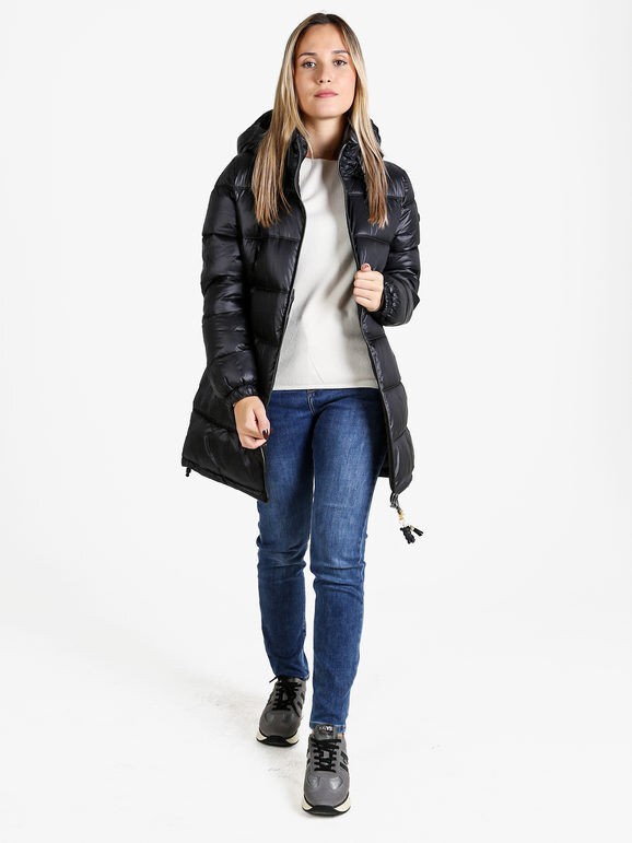 Mont Rose Giubbotto Donna Imbottito Con Cappuccio e Zip - Nero Giacconi Taglia 3xl