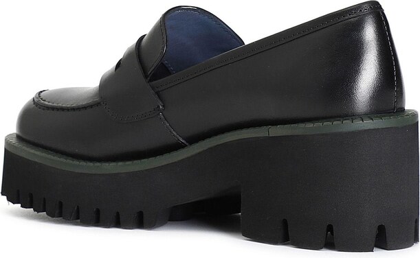 Mocassino donna CafèNoir in pelle con suola nera e guardolo colorato XV1230