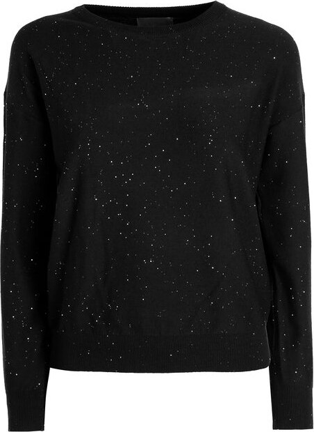 Nova Pullover Donna Girocollo Con Strass - Nero Taglia L