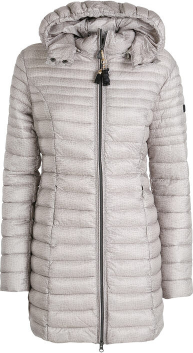 Mont Rose Giubbotto Lungo Da Donna Con Cappuccio e Zip - Beige Piumini Invernali Taglia 3xl
