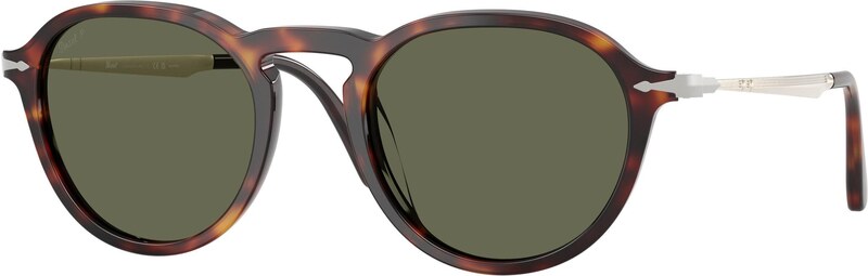 Persol Unisex Persol PO3383S 24/58 Occhiali da sole Acetato Tartaruga Verde Pantos Polarizzata