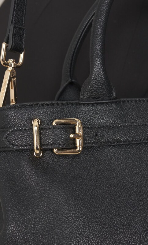 BORSA TOTE TWINSET CON LOGO LETTERING E FIBBIE, Colore Nero