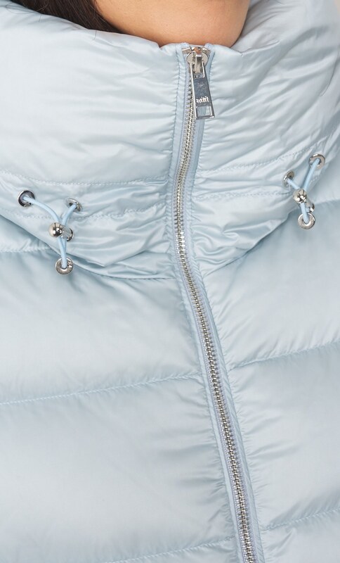 PIUMINO LUNGO ADD SVASATO CON COLLO CAPPUCCIO AVVOLGENTE, Colore Celeste