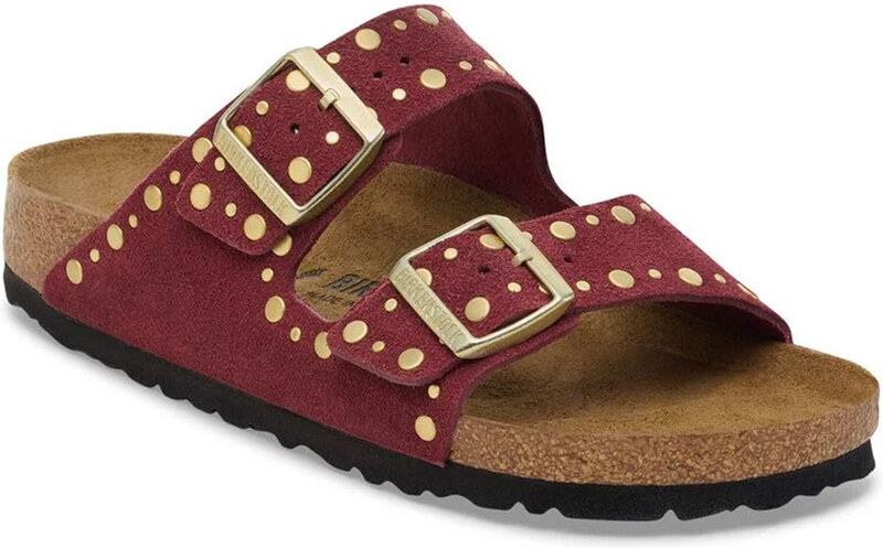 Birkenstock Arizona Rivet Suede Leather Regular Fit Donne - Sandali Birkenstock - Borgogna - 1030329-5