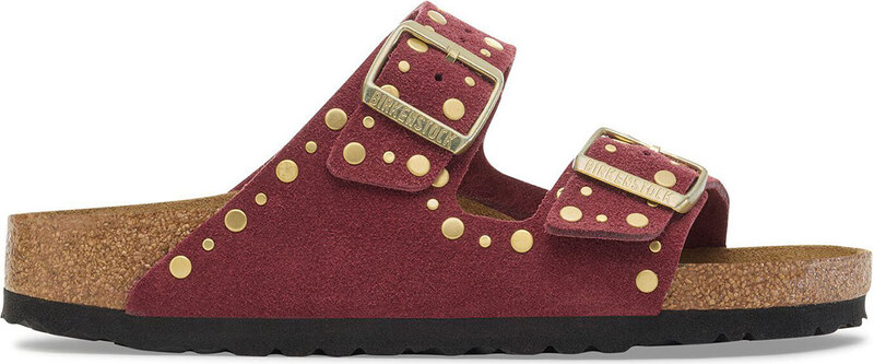 Birkenstock Arizona Rivet Suede Leather Regular Fit Donne - Sandali Birkenstock - Borgogna - 1030329-5