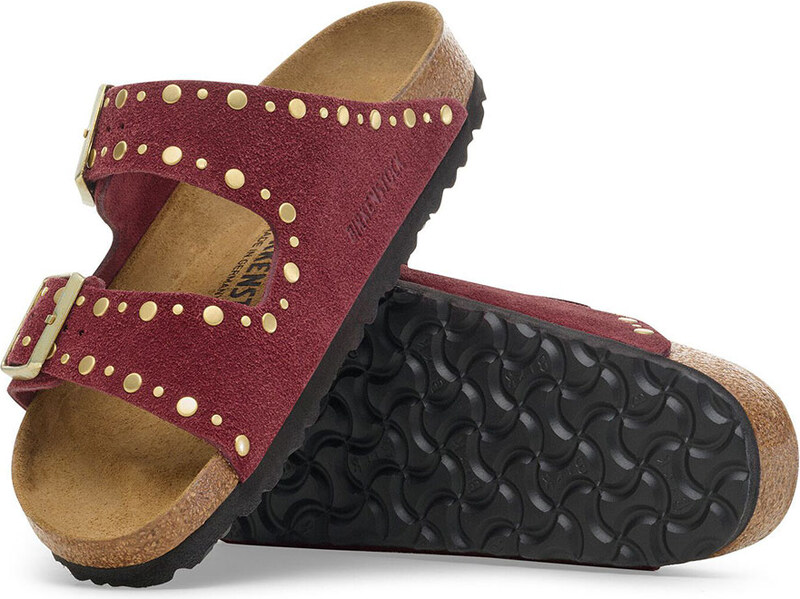 Birkenstock Arizona Rivet Suede Leather Regular Fit Donne - Sandali Birkenstock - Borgogna - 1030329-5