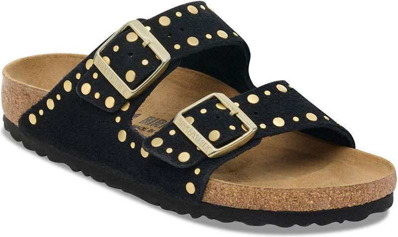 Birkenstock Arizona Rivet Suede Leather Regular Fit Donne - Sandali Birkenstock - Nero - 1030346-4.5